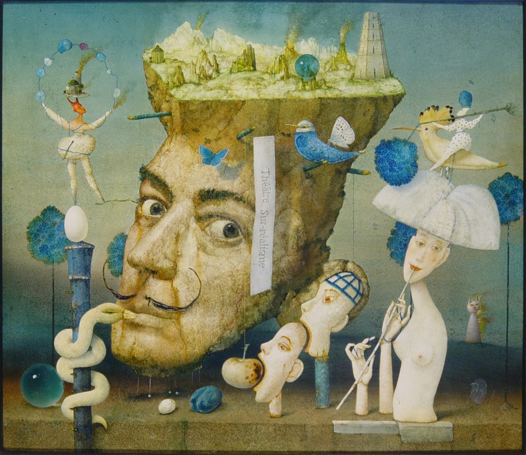 Zdenek Janda, Th��tre Sur-r�alisme (Divadeln� hra br. Forman�), komb. technika, 95 x 103 cm